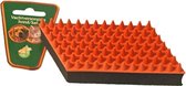 Boon rubber massageborstel oranje / zwart - 13 cm - 1 stuks