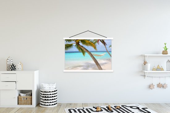 Affiche scolaire - Mer - Palmier - Hamac - 150x100 cm - Affiche textile Lattes Witte - Affiche textile