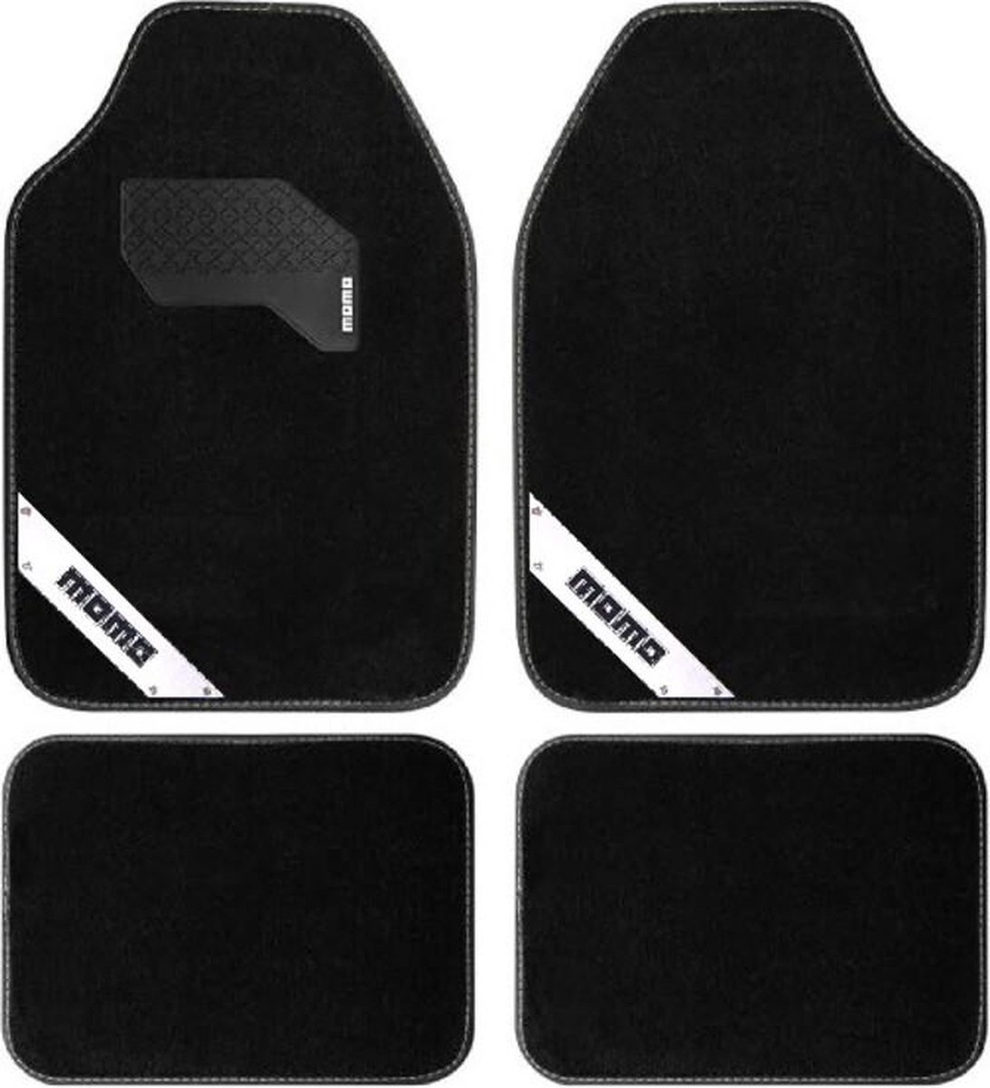Car Floor Mat Momo MOMLCM012BW Universal Black White