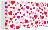 Tableau sur toile Une illustration avec des coeurs colorés - 40x20 cm - Décoration murale