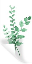 Muurstickers - Sticker Folie - Waterverf - Bladeren - Planten - 80x160 cm - Plakfolie - Muurstickers Kinderkamer - Zelfklevend Behang - Zelfklevend behangpapier - Stickerfolie