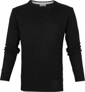 Suitable - Fijn Lamswol 7 garen Pullover O-Hals Zwart - Heren - L - Regular-fit - Mannen wintertrui van Wol