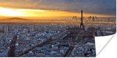 Poster Parijs - Skyline - Zon - 40x20 cm