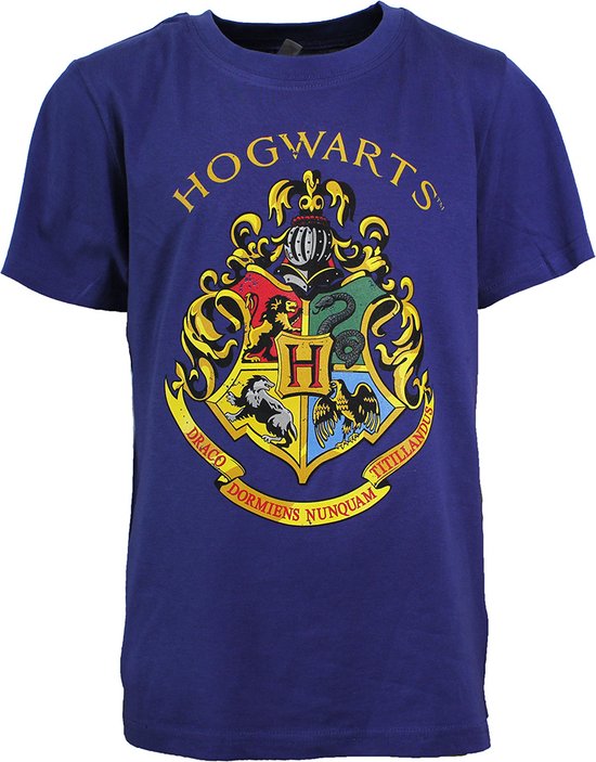 Harry Potter Hogwarts Embleem Kinder T-Shirt Blauw | bol.com