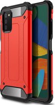 Armor Hybrid Back Cover - Samsung Galaxy A03s Hoesje - Rood