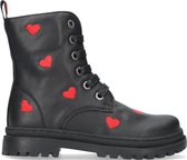 Shoesme zwarte bikerboot met hartjes