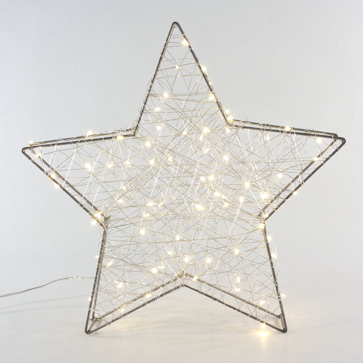 Kerstverlichting Ster | 38x5cm | Zilver | 80 Warm LED | Sterverlichting | Binnen en Buiten