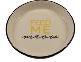 Duvoplus - Voerbakken & Drinkbakken - Eetpotten - Eetkom Stone Feed Me Meow Ø13,8cm - 180ml Zwart