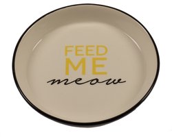 Duvoplus - Voerbak - Kat - Eetkom Stone Feed Me Meow Ø13,8cm - 180ml Zwart - 1st