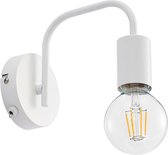 Lindby - wandlamp - 1licht - ijzer - H: 15 cm - E27 - mat wit