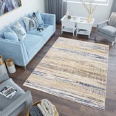 Tapiso Asthane Vloerkleed Beige Blauw Bruin Woonkamer Slaapkamer Tapijt Maat - 200x300