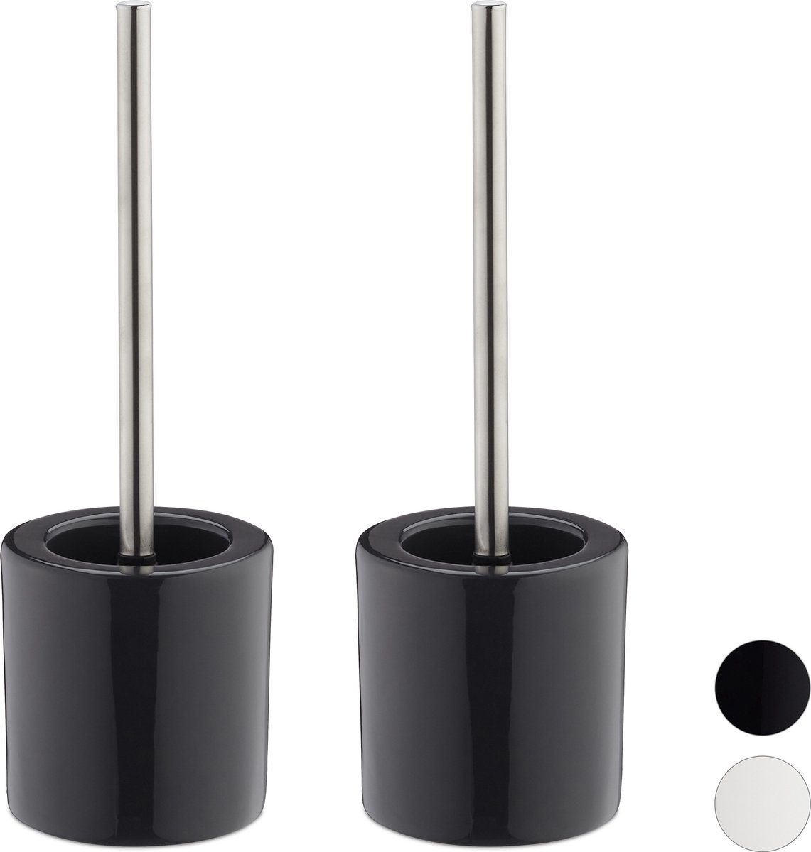 Relaxdays - Keramische - Toilet accessoires - Witte