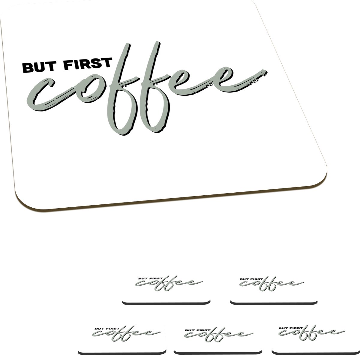 Nature grain brown coffee - Glazen klok rechthoekige