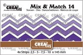 Mix & Match 14 - Zigzag strips - Glad - 2.5 - 5 - 7.5 - 10 x 145mm