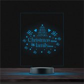 Led Lamp Met Gravering - RGB 7 Kleuren - Christmas Time Is Family Time