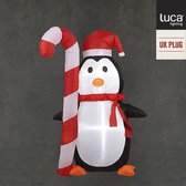 Luca Lighting - Opblaasbaar pinguin rood led IP44 - l60xb40xh120cm - Woonaccessoires en seizoensgebondendecoratie