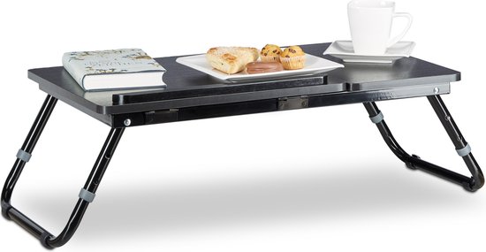 Relaxdays Laptoptisch höhenverstellbar, klappbar, neigbare Arbeitsfläche, Betttisch für Laptop