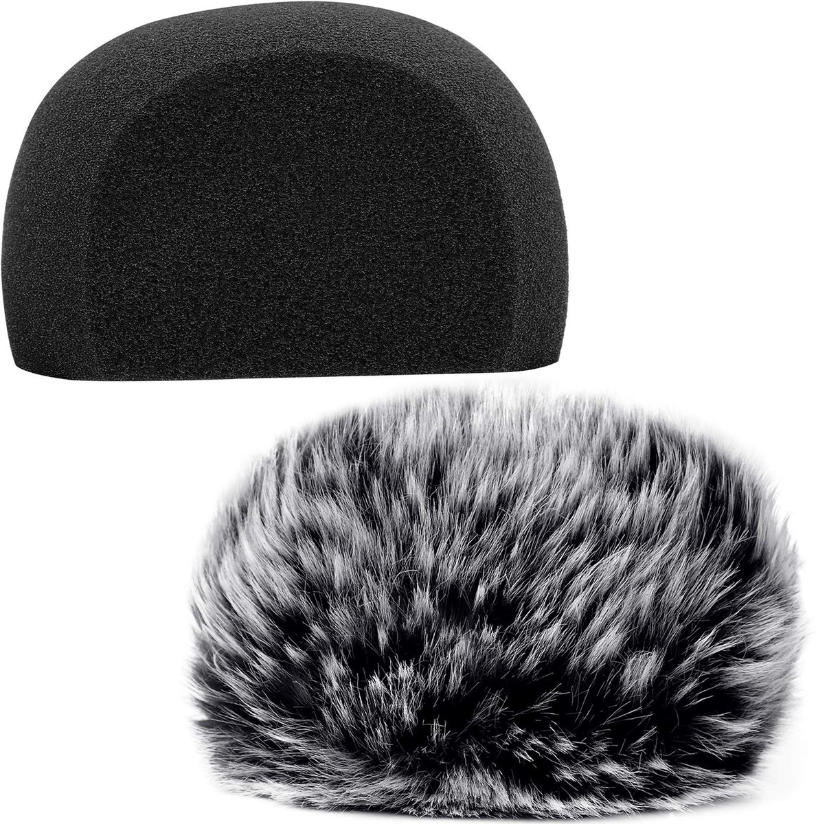 Dailygoods - Dailygoody - Windscreen Microphone - Schuim Windscherm - 2Pack - Foam en Furry - Compatibel met Zoom H5 H6 - Microfoon Accessoires - Handige Reco