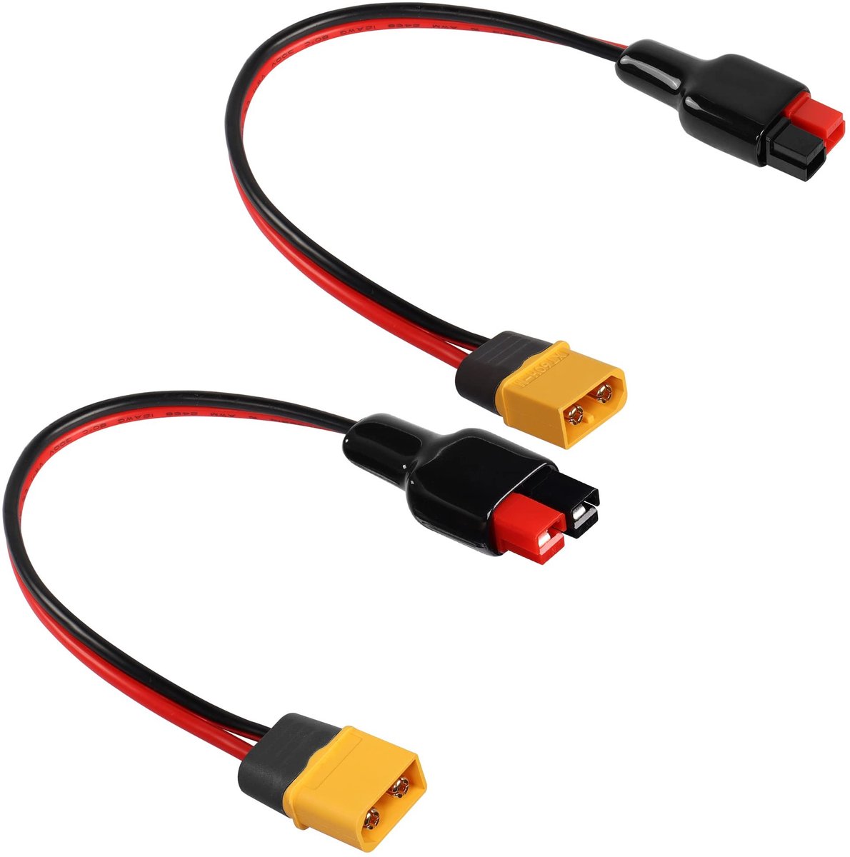 Dailygoods - Dailygoody - XT60 Connector - 45A Zonnepaneel Kabel - 30 cm - Lithium Batterij Adapter - 2 Stuks - Geschikt voor Mobiele Voeding - Voor Outdoor Gebrui