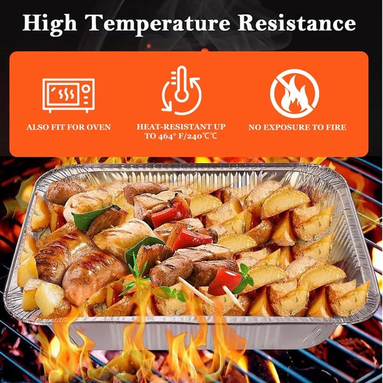 Dailygoods - Dailygoody - Alu lekbakjes - Wegwerp grillschalen - Perfect voor barbecue - 20 stuks - Aluminium vetopvangbakjes - Geschikt voor picknick - 22 x 16 cm — afbeelding 3
