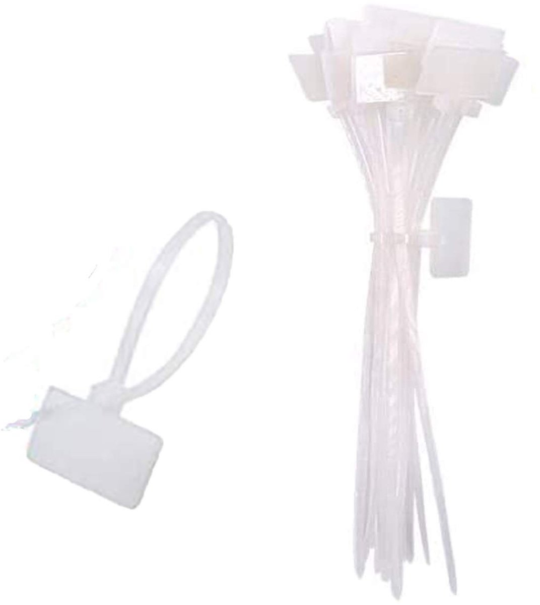 Dailygoods - Dailygoody - Nylon Kabelbinderlabels - 250 Stuks - Duurzaam Materiaal - Wit - Geïntegreerde Tag Ritssluiting - Voor Organisatie van Snoeren - 6 Inch