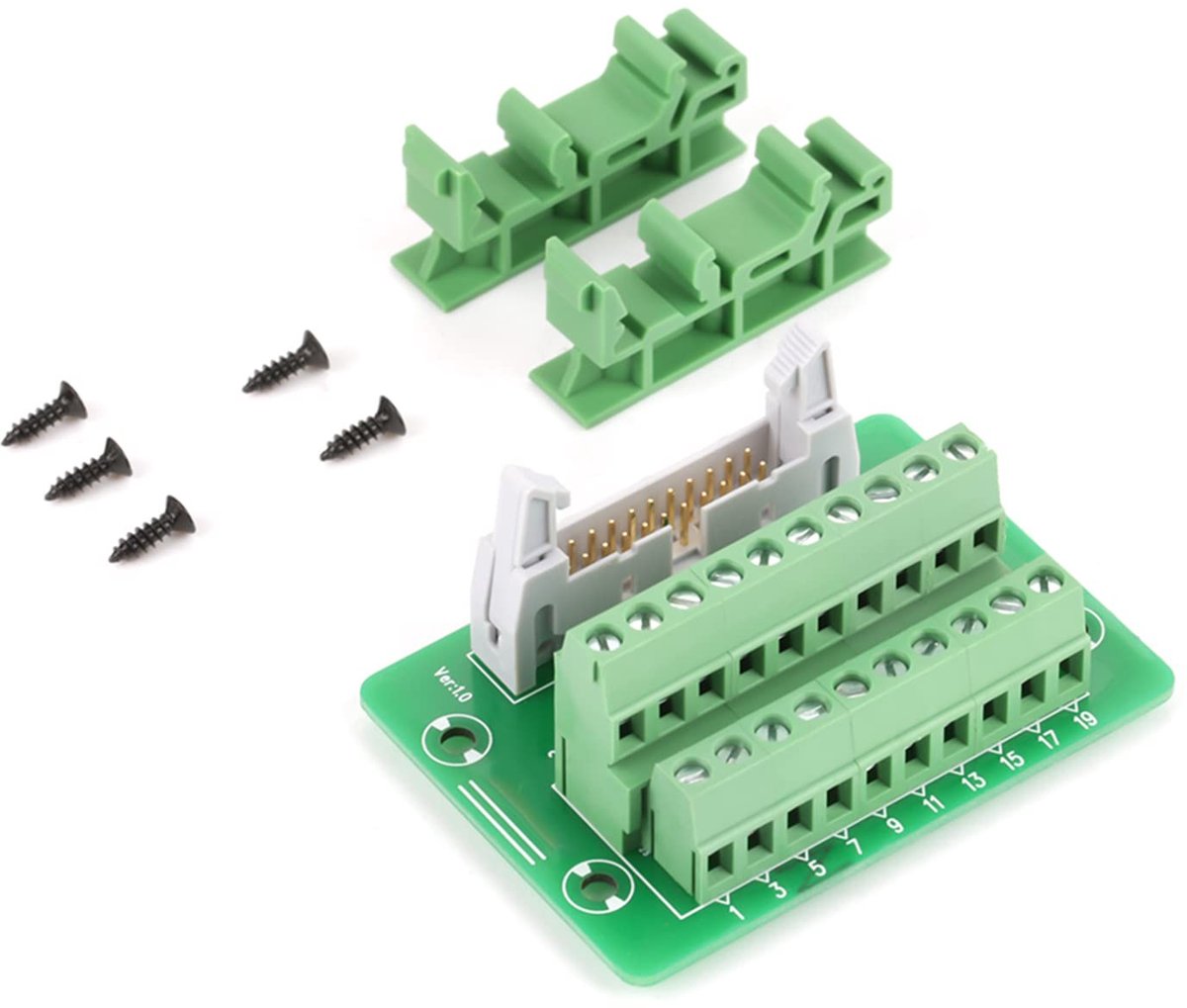 Dailygoods - Dailygoody - Breakout-board - 20Pin-stiftlijst - DIN-railmontage interface - Voedingsmodule - Aansluitblok - Model 749249748815