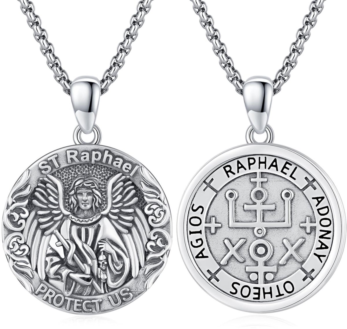 Dailygoody - Aartsengelketting - Heilige medaille - Perfect cadeau - Zilver - Sterling zilver - Uniek ontwerp - Geschikt voor iedereen - Extra kwalit