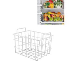 Dailygoods - Dailygoody - Diepvriesmanden - Draadopslag - Grote Capaciteit met Handgrepen - Wit - Koelkastmandrek - Ideaal voor Keukenkasten, Bijkeuken, Kantoor en...