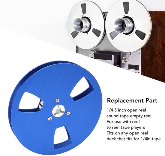 Dailygoods - Dailygoody - Lege Tape Reel - 5 Inch - Aluminium Open Reel - Blauw - Perfect voor Reel-to-Reel Spelers - Geschikt voor audio-opnames - Kleur blauw van Dailygoods — afbeelding 4