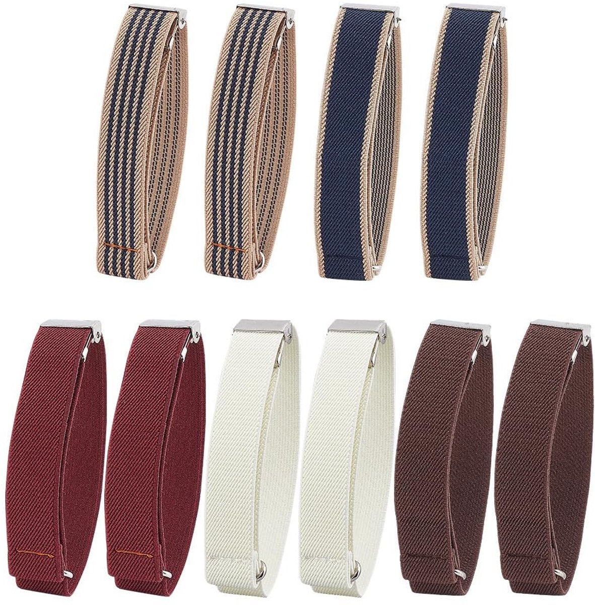 Dailygoods - Dailygoody - Elastische Mouwbanden - Antislip Kousenbanden - Verstelbaar en Comfortabel - Gemengde Kleuren - Voor Mannen en Vrouwen - Ideaal voor Shirts