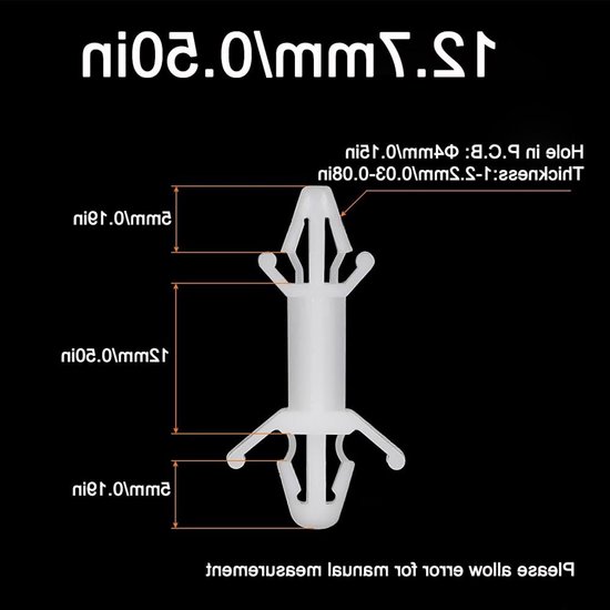 100 Stuks Nylon Reverse Lockable PCB Steun Spacer, Dubbelhoofdige Isolatiekolom voor Elektronische Producten, 12mm Hoogte, Perfect voor Circuitborden — afbeelding 5