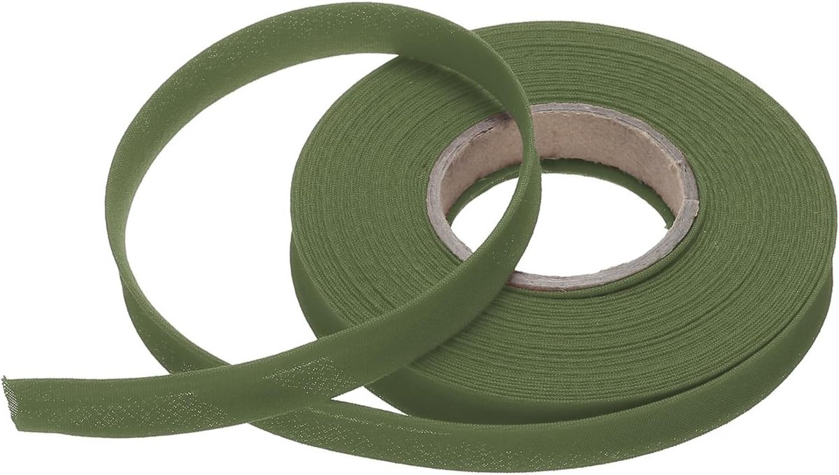 1/2 Inch Enkele Vouw Bias Binding Polyester Continue Bulk Bias Tape voor Naaien, Quilten en Creatieve Projecten (Donkergroen 10m)