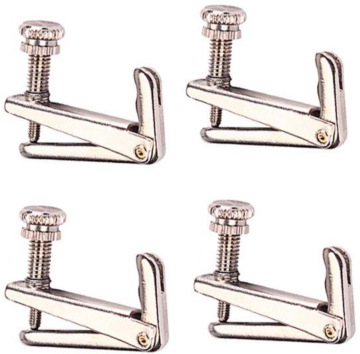 Dailygoody - Vioolsnarenstemmer - Fijnstemmer - Comfortabel en betrouwbaar - Zilver - Vervangende onderdelen - Geschikt voor 3/4 4/4 viool - 4 stuks