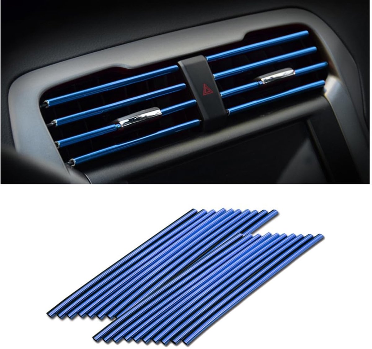 Dailygoody - Decoratieve Strips voor Airconditioning - Auto-interieuraccessoires - Blauw - Ventilatieroosters - Meerkleurig - Geschikt voor auto en in...