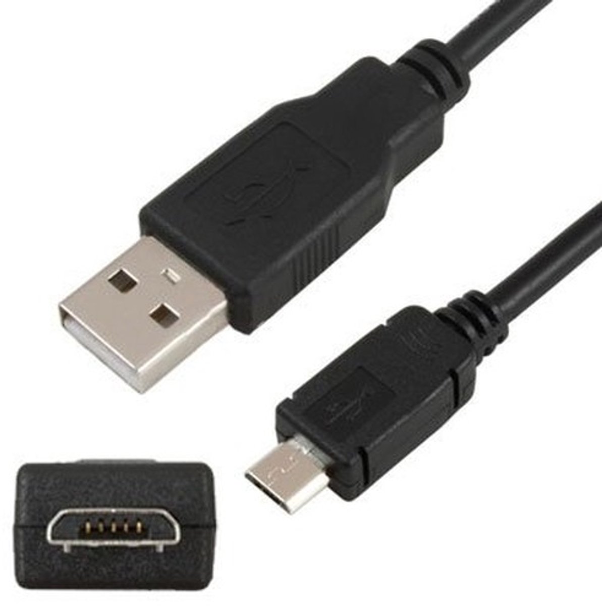 Dailygoods - Dailygoody - Oplaadkabel voor PS4 Pro Controllers - Snelladen - 2 Meter - Gegevensoverdracht - USB Kabel - Geschikt voor gamers - Zwart