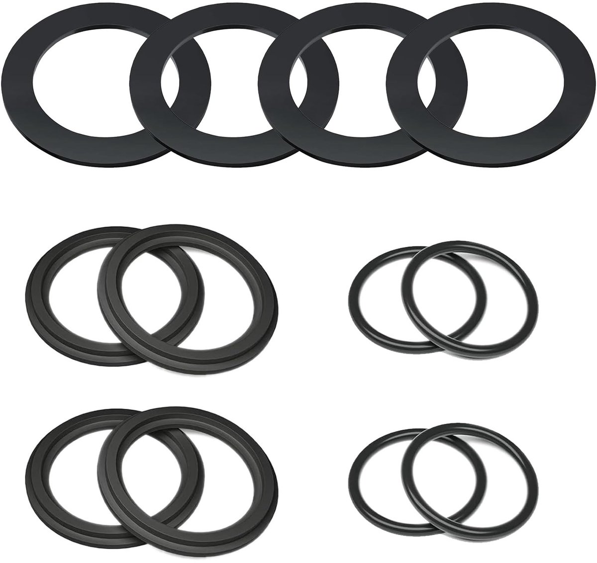 Dailygoods - Dailygoody Pool O-ring vervanging - 12 stuks rubberen afdichtingen - Voor Intex zwembadmodellen - Inclusief stappenschijven en platte scher...