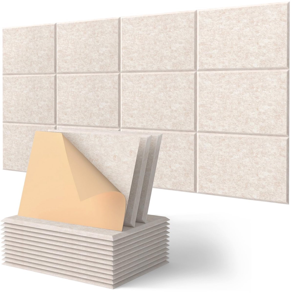 Dailygoods - Cosensi - Dailygoody - Rectangular Acoustic Panels - Geluidsabsorberende Wandpanelen - 12 Stuks - 30x40cm - Geluidsisolatie - Ideaal voor Thuiswerk en Hobbyruimt
