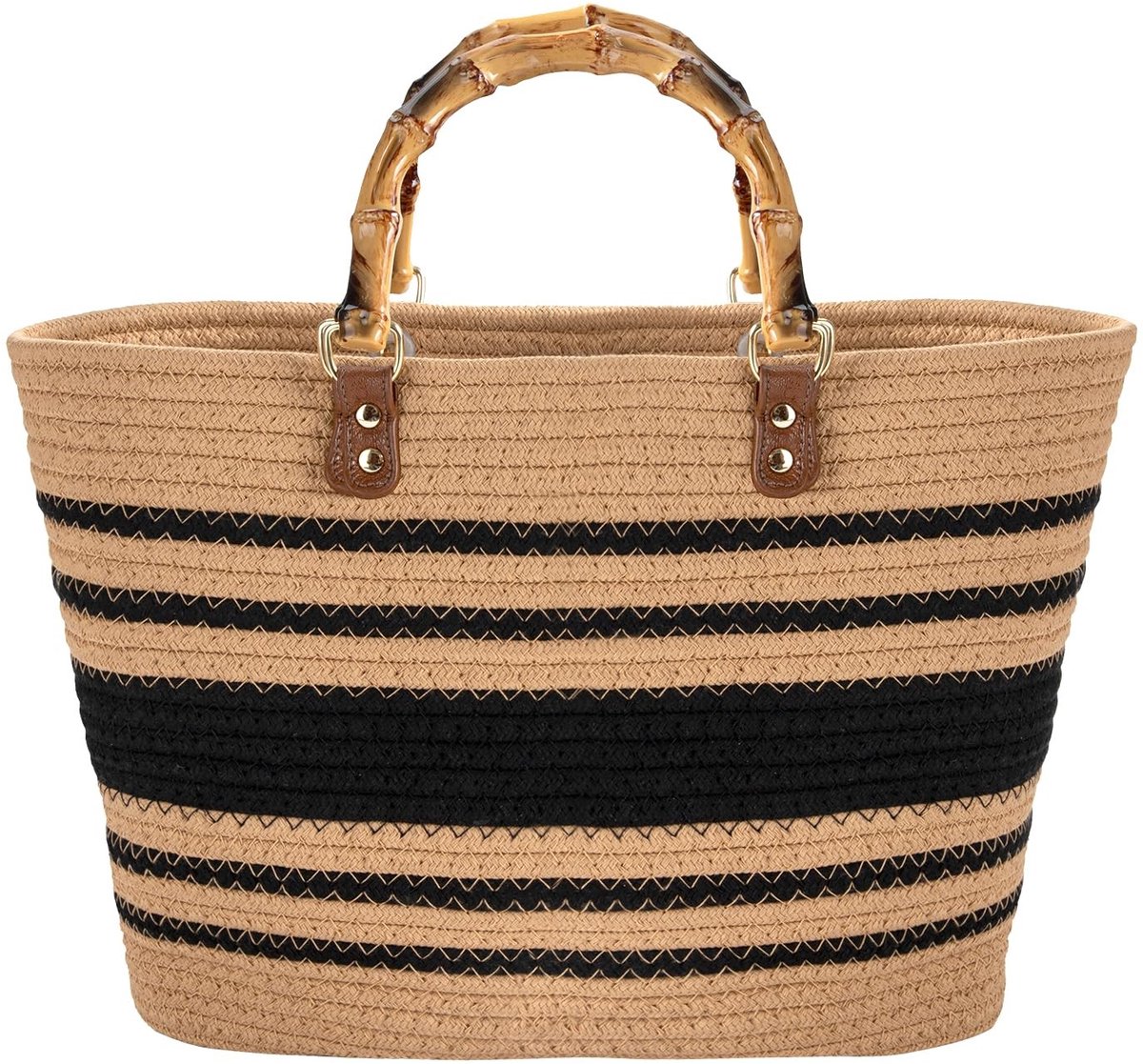 Dailygoods - Dailygoody - Tote Bag - Retro Strandtas - Uniek en Modebewust - Handgeweven - Ruime Capaciteit - Geschikt voor Vakantie en Reizen