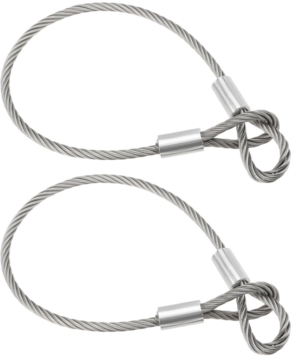 Dailygoods - Dailygoody - Roestvrij Staaldraad Kabel - Veiligheidstouw 2 Stuks - Duurzaam en Sterk - 50cm - Outdoor Bevestiging - Voor Beveiliging van Bagage en Fi...