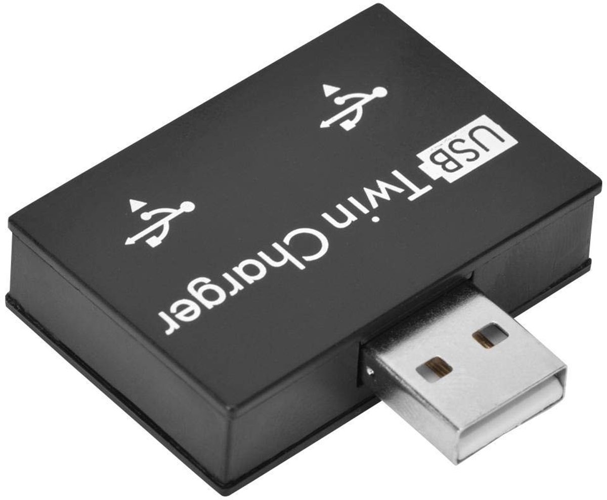 Dailygoods - Draagbare USB2.0-hub met Twee USB-poorten voor Opladen