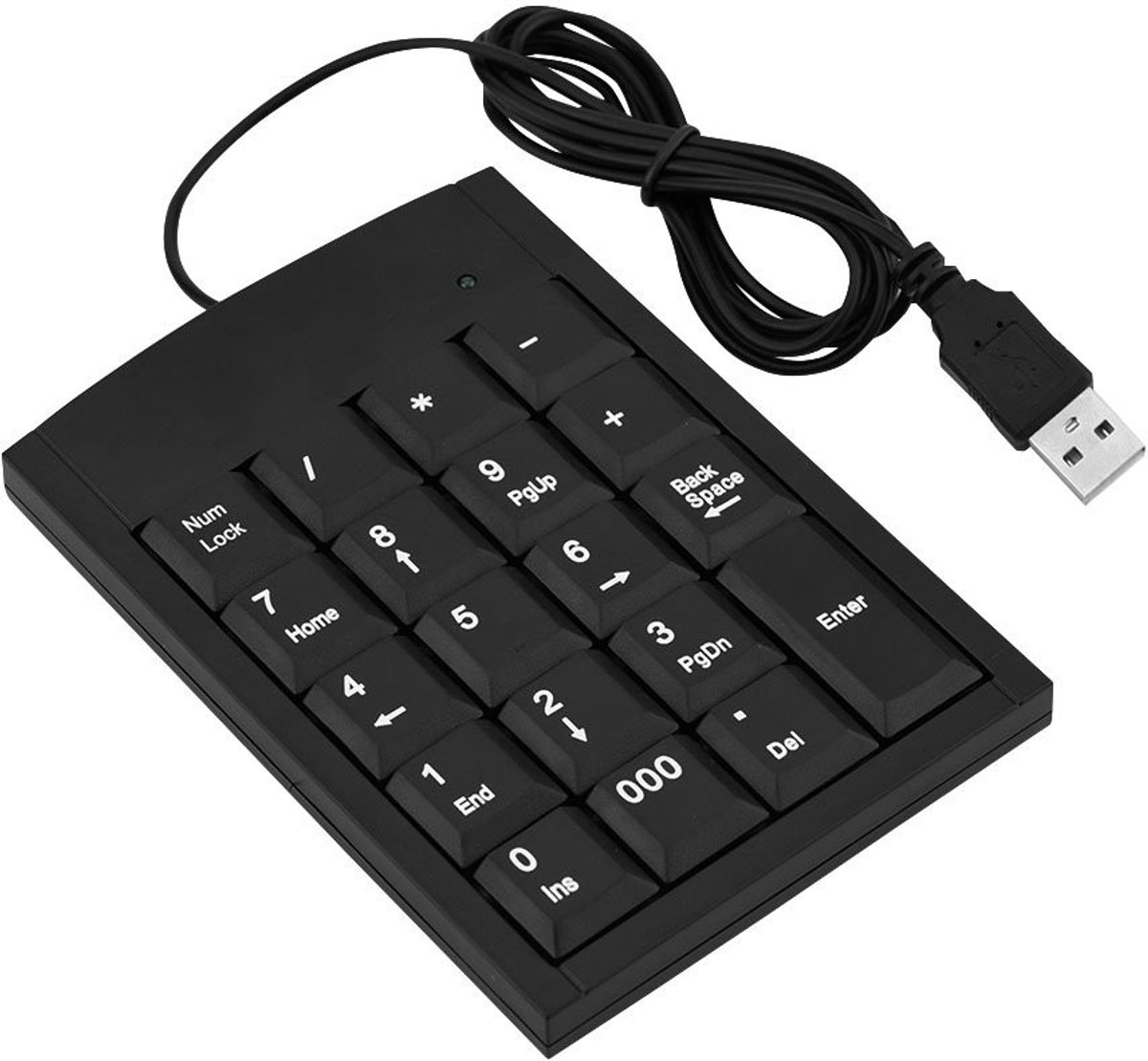 Dailygoods - Dailygoody - Mini USB Numeriek Toetsenbord - Draagbaar en Handig - Indeling - Ideaal voor Laptop en PC - Voor Windows en Android