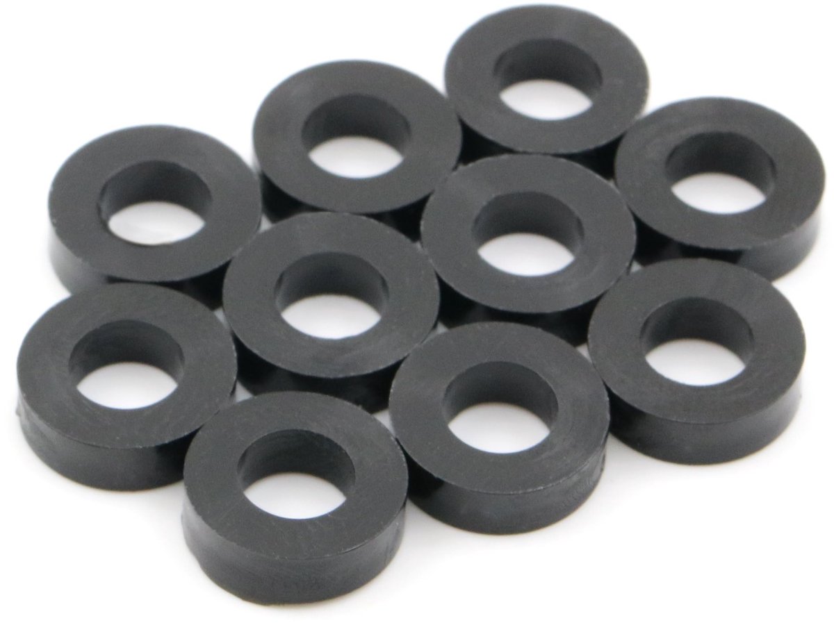 Dailygoods - Dailygoody - Afstandshulzen - Sluitringen - Ideaal voor afstanden tussen onderdelen - Zwart - HD-polyethyleen - 10 stuks - Geschikt voor diverse toepa...