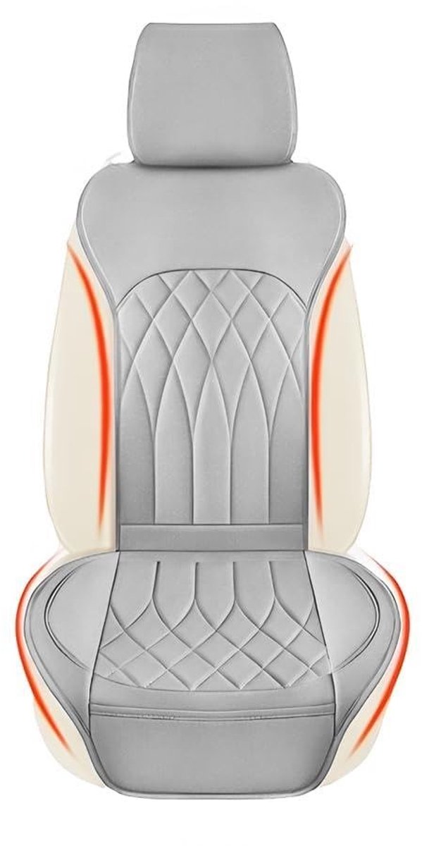 Dailygoods - Dailygoody - Universale autostoelbeschermer - Luxe PU-leer - Grijs - Waterdichte stoelhoes - Beschermers voor auto's - Ideaal voor voorstoelen