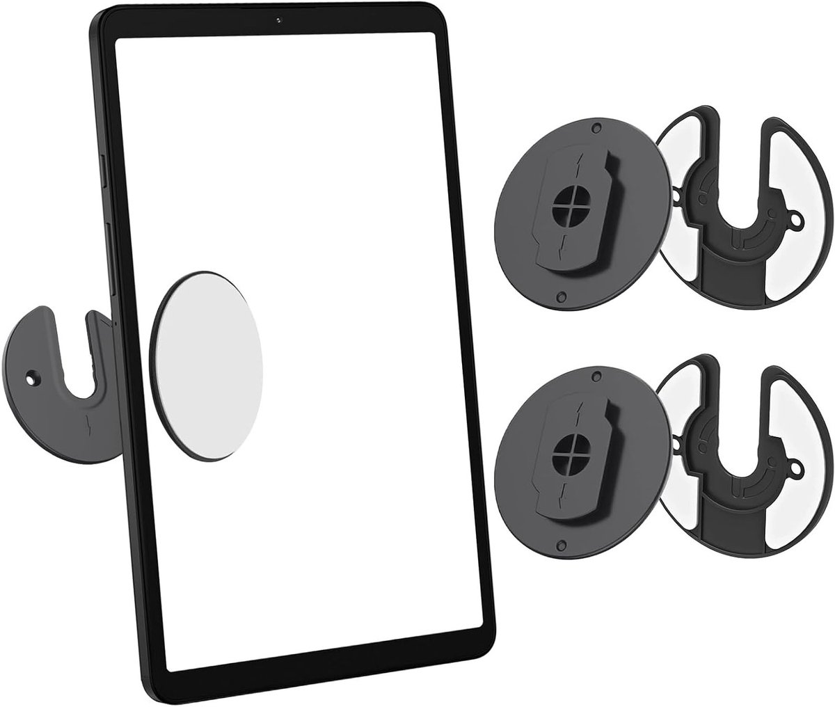 Set van 2 Verstelbare Wandbeugels voor Tablets, Smartphones en E-Readers met 90° Rotatie, Inclusief Lijm en Schroeven, Geschikt voor iPad en Galaxy Tab