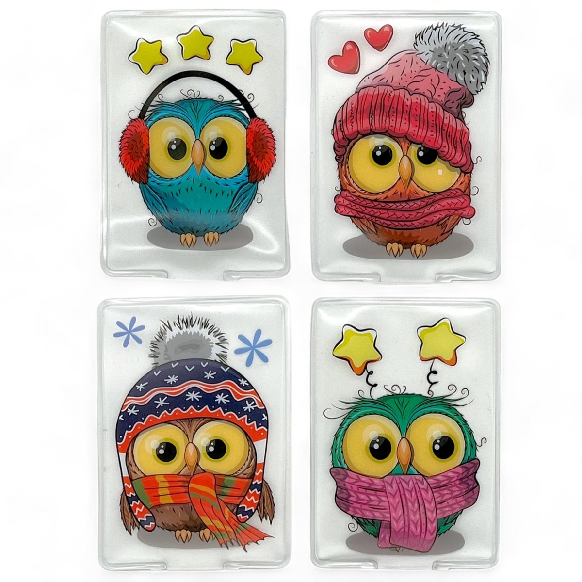 Dailygoods - Dailygoody - Handwarmers Set van 4 - Herbruikbare pocket warmers - Ideaal voor koude winterdagen - Schattige uilen design - Handige warmtebron - Perfe...