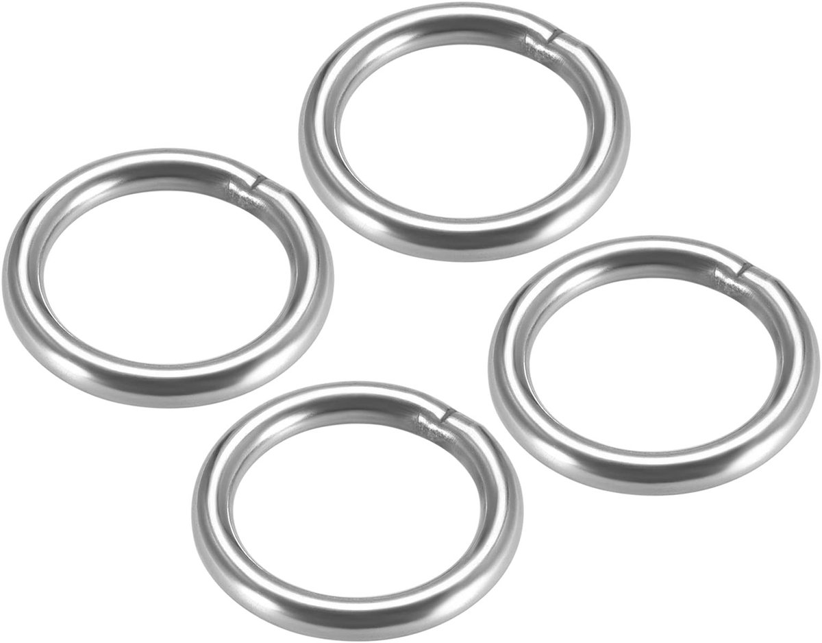 Dailygoods - 4 Stuks Roestvrij Stalen O-ringen 30 mm