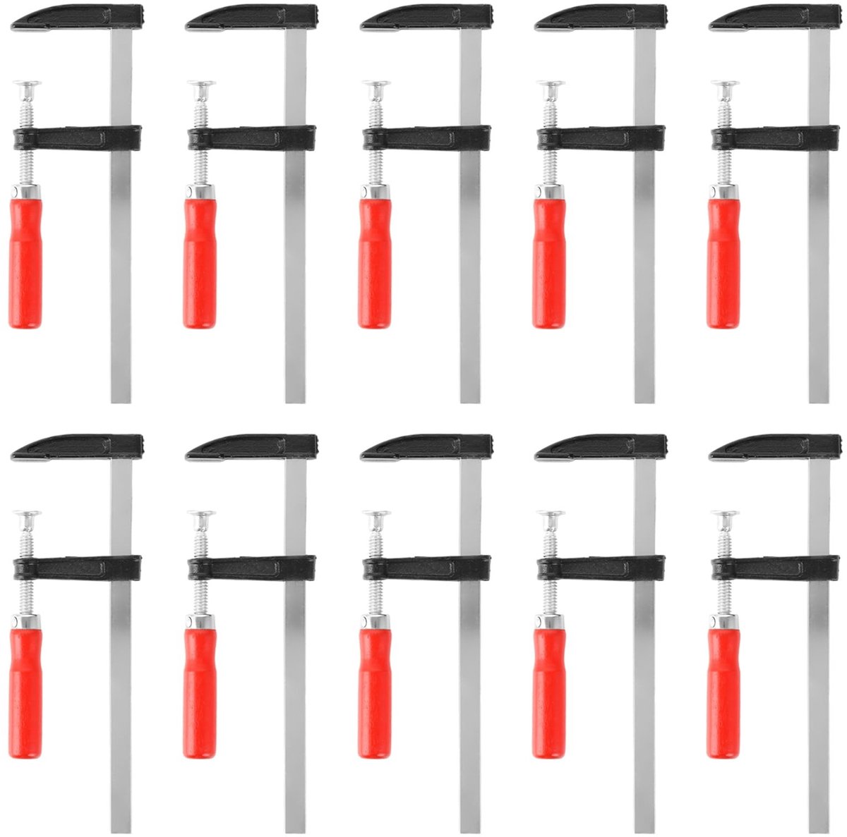 Dailygoods - Dailygoody - Schroefklemmen - Set van 10 stuks - Professionele kwaliteit - 50 x 200 mm - Ideaal voor houtbewerking - Geschikt voor doe-het-zelf projec...