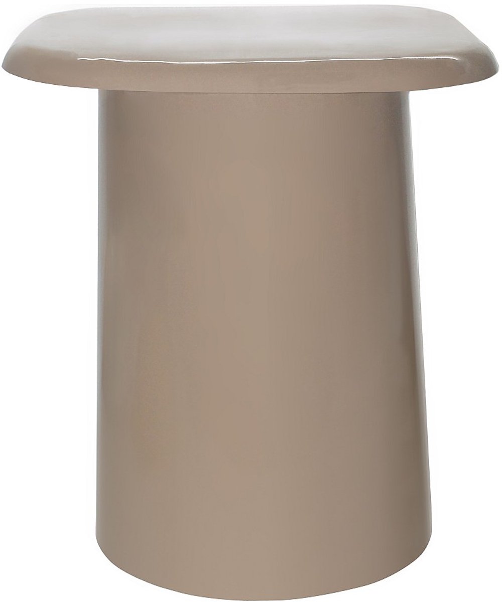 Vente-unique Bijzettafel in metaal - Glanzend taupe - LONIRA