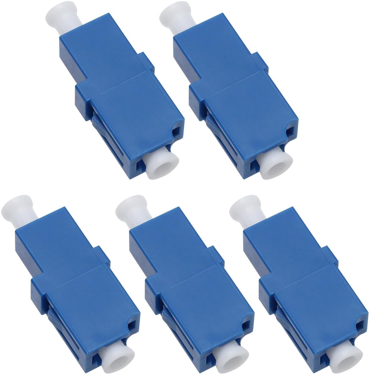 Dailygoods - Dailygoody - 5 Stks LC-LC Glasvezel Koppeling Adapter - Enkele Mode - Hoogwaardige prestaties - Blauw, Wit - Fiber Couplers - Ideaal voor glasvezelnet