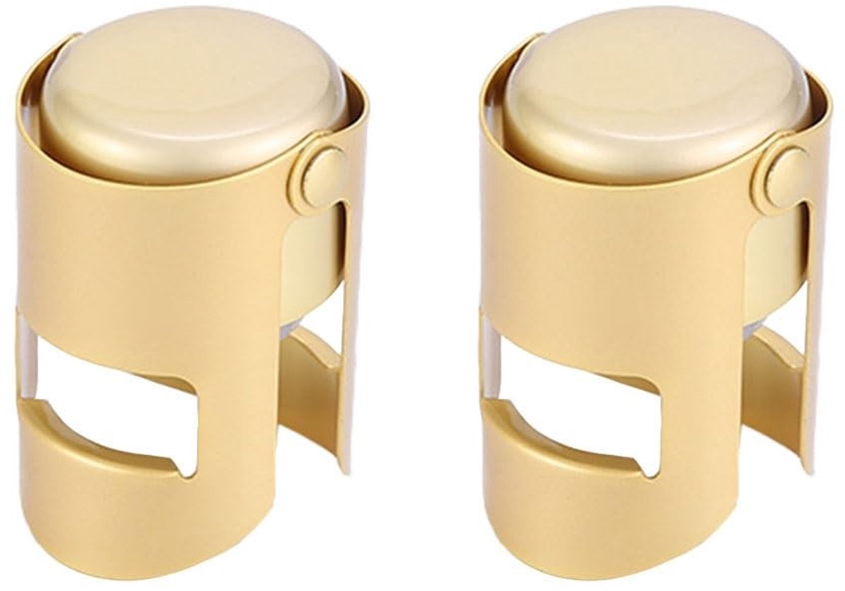 Dailygoods - Dailygoody - Champagne wijnstop - Vaatwasserbestendig - Goud - Lekvrije flesstop - Ideaal voor champagne en mousserende wijn - 2 stuks